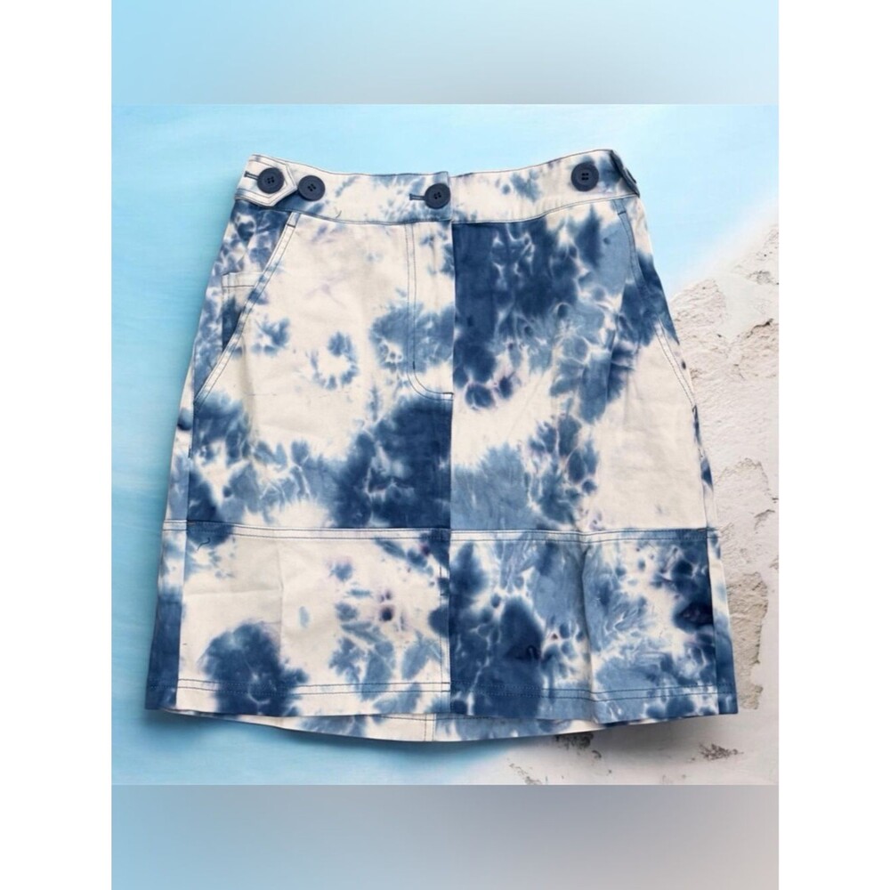 Wildfang Blue Tie-Dye Mini Skirt